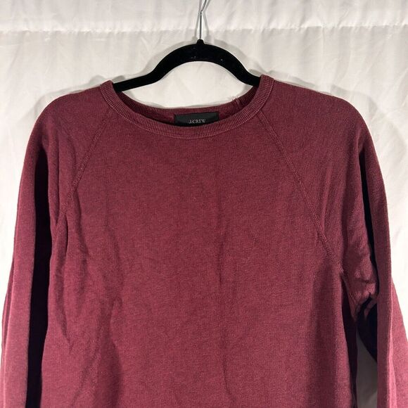 J. Crew Sweater Women's Small Red Burgundy Crew Neck Long Sleeve Side Zip - Picture 2 of 10